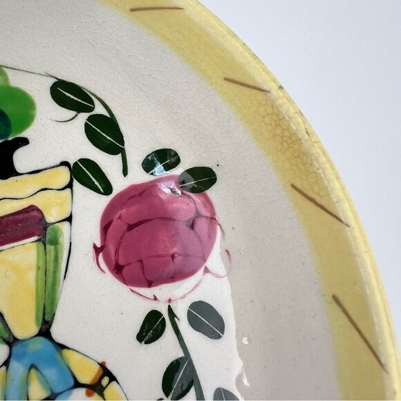 Pennsylvania Folk Art Dutch Salad Bowl Hand-Painted - Picture 10 of 12